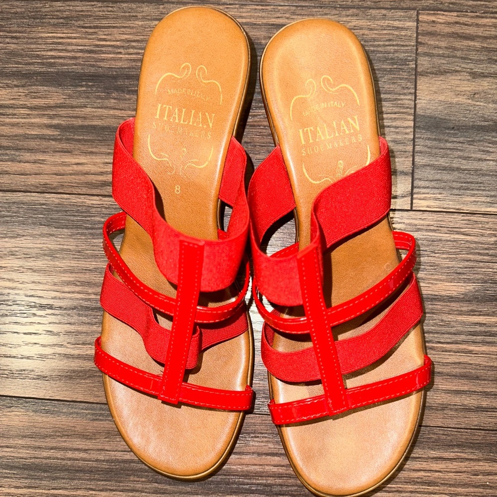 Italian Shoemakers Wedge Sandals Size 8